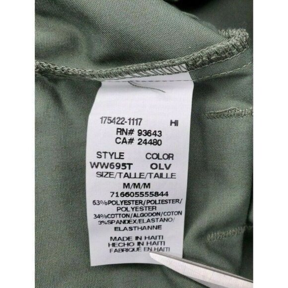 Men's Tall Olive Green 2-Way Stretch Scrub Top Style WW695T - Durable - Picture 9 of 12